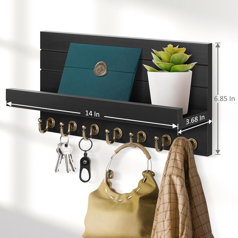 Key Holder for Wall: Upgraded 7 Sturdy Key Hooks Easy Installation Mail Organ... gallery