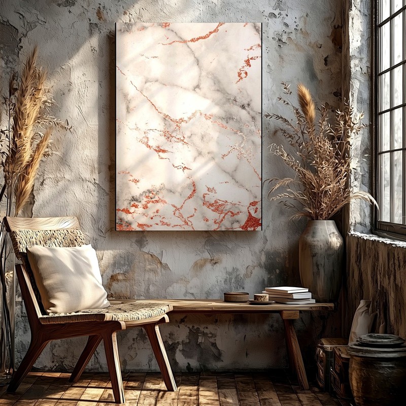 Wall Art White Marble Rose Gold Foil Abstract Print Modern Decorative Poster gallery