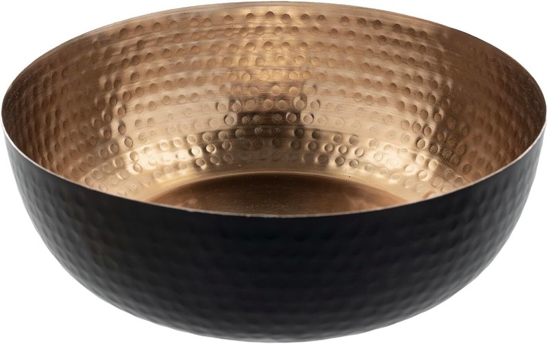 Black and Copper Metal Decorative Bowl, Home Decor Coffee Table Candy Dish