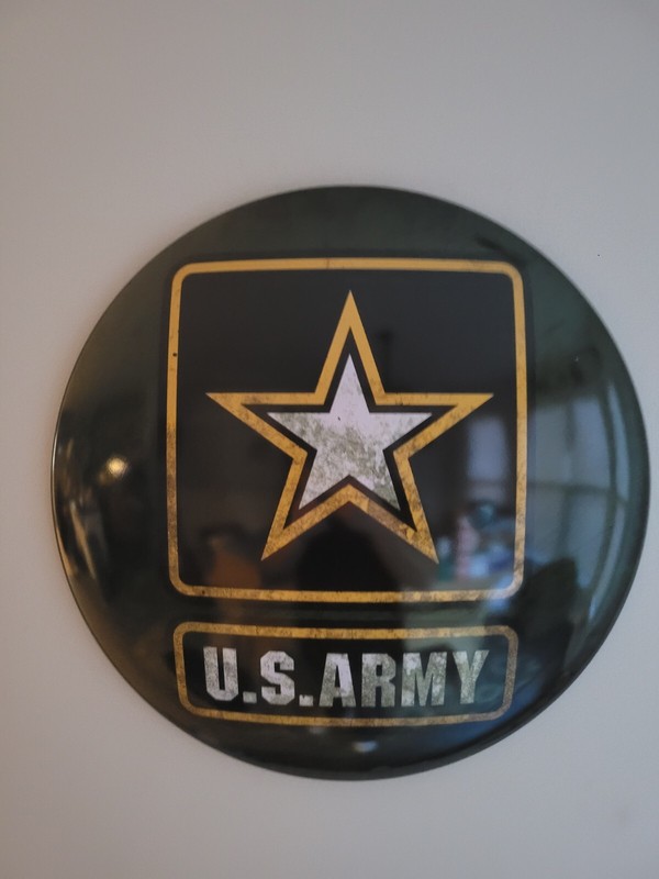 U.S. Army Military Man Cave Dome Round Metal Sign Bar Man Cave Garage Wall Decor