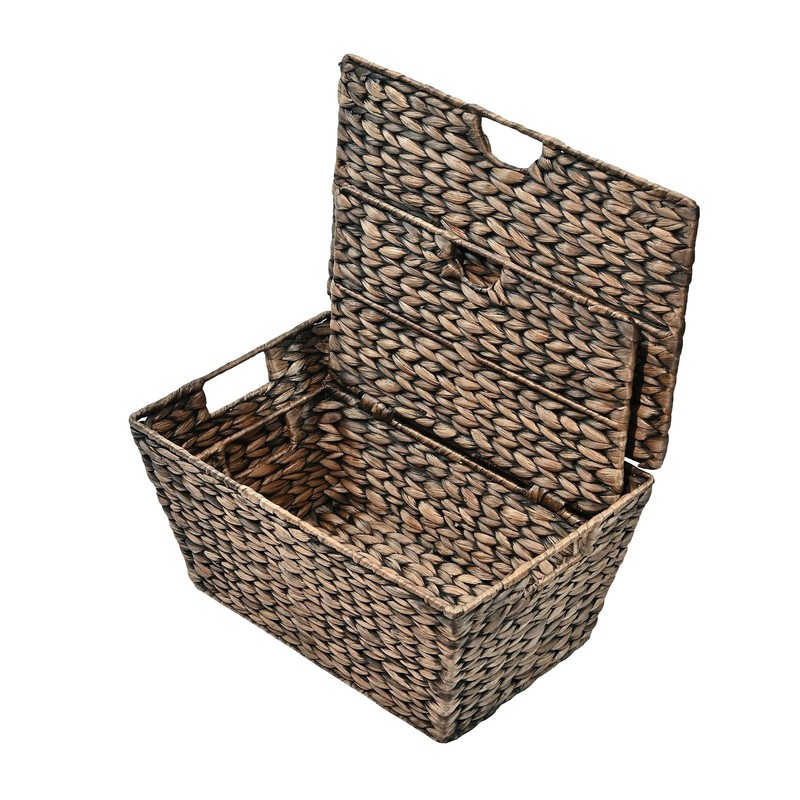 happimess BSK2007-2SET Wilder 15-3/4"W Metal and Water Hyacinth - Brown gallery
