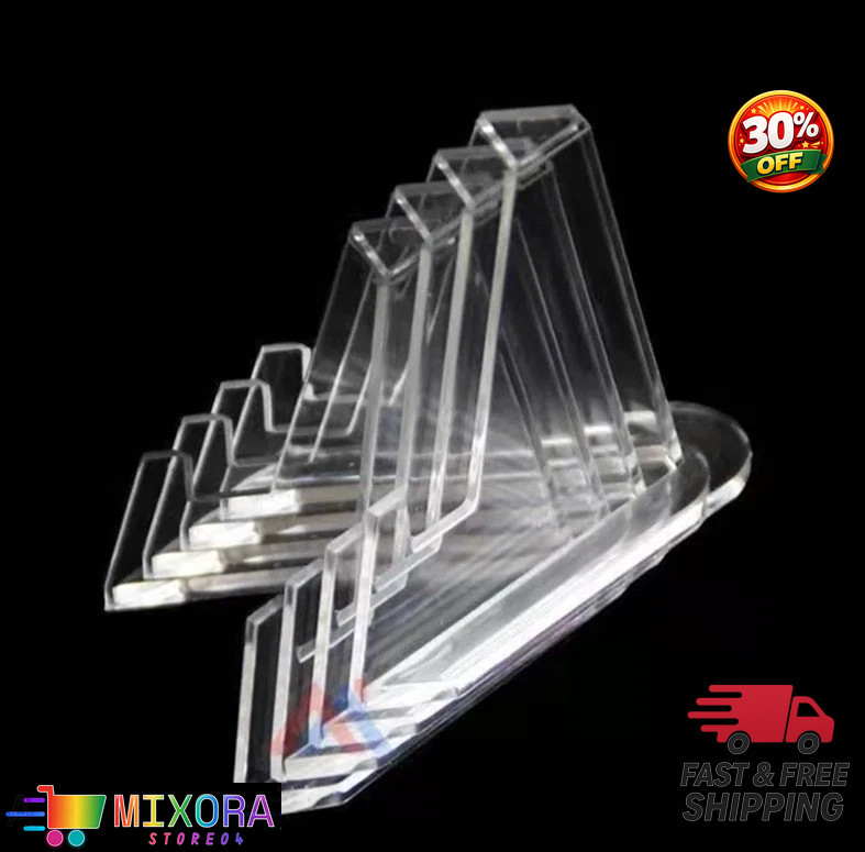 10pcs Transparent Acrylic Coin Display Stands Mini Easel Holders Collectibles gallery