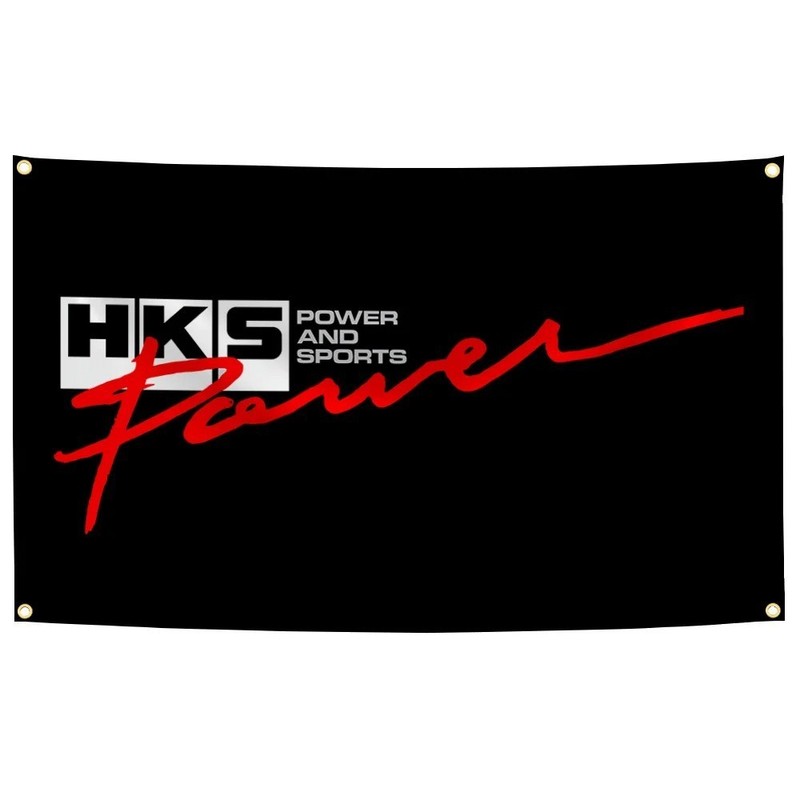 HKS Car Automotive Parts Racing Flag Banner Garage Wall Art Hanging Décor 3x5Ft gallery