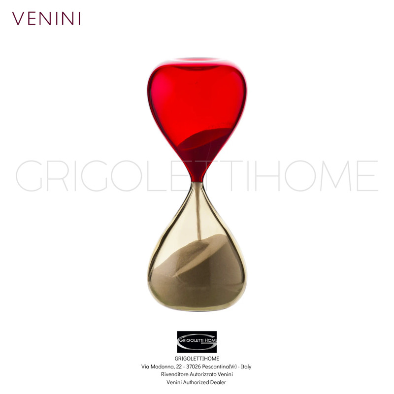 Venini - Hourglass 420.06 STRAW YELLOW, RED - h 25 cm /inch 9.84