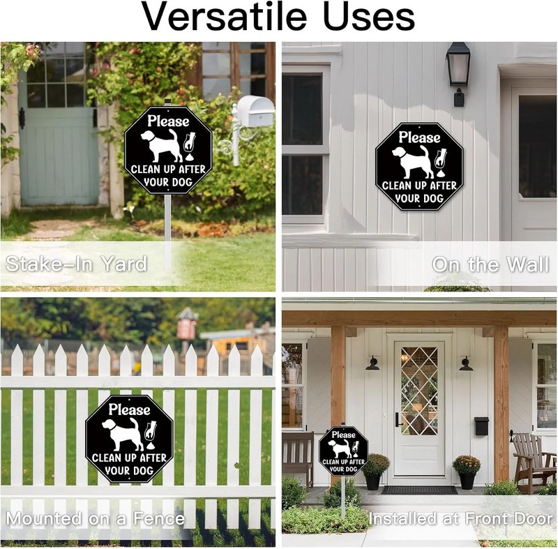 Clean Up After Your Dog Signs No Dog Poop Signs for Yard 10 x 10 Inches with 28 gallery