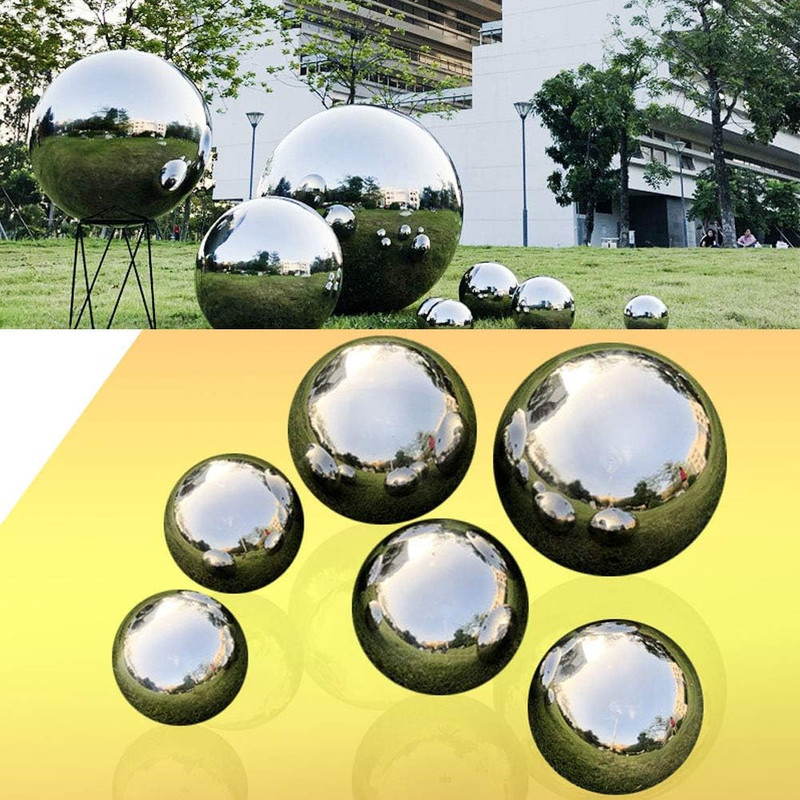 30 Cm/12 Inch Diameter Gazing Globe Mirror Ball,Silver Stainless Steel Polished gallery