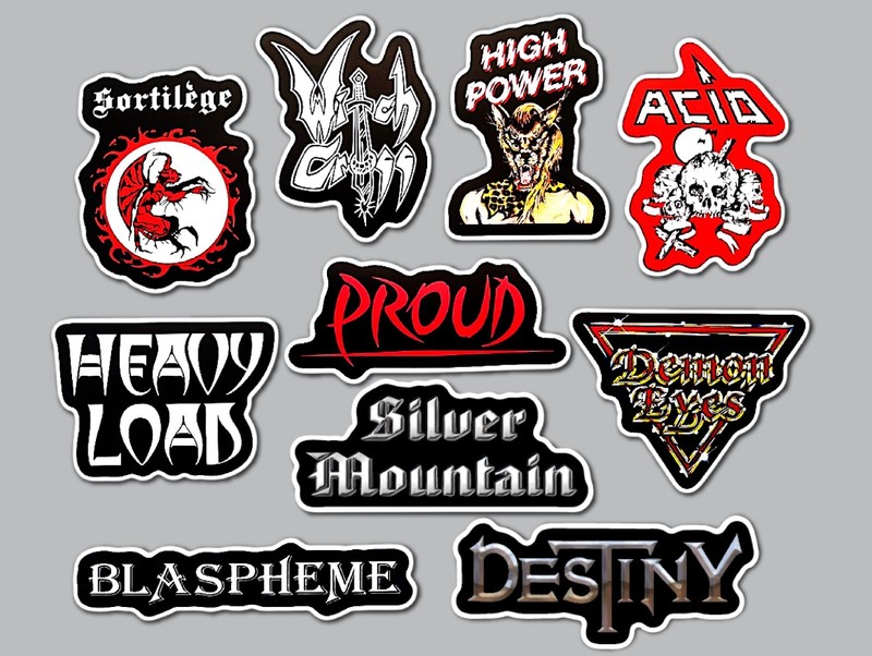 Metal Sticker Pack (QTY 10) SET 15 nwobhm speed power thrash glam heavy hard