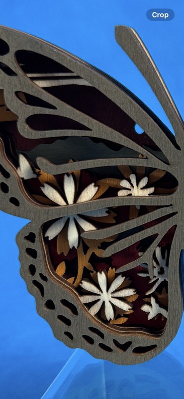 Laser Cut Wooden Butterfly Beautifully Handmade Decor 6 Layers Wood 7" gallery
