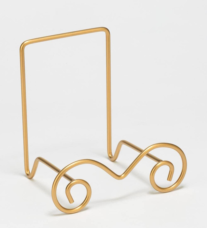 7 Inch Gold Stratford Metal Bowl Easel Bowl and Plate Stand gallery