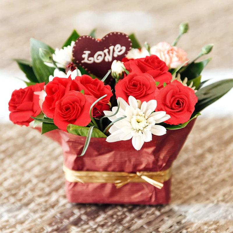 50Pcs Red Roses Buds Artificial Flowers Bulk, 1.6" Small Silk Fake Roses Flower gallery