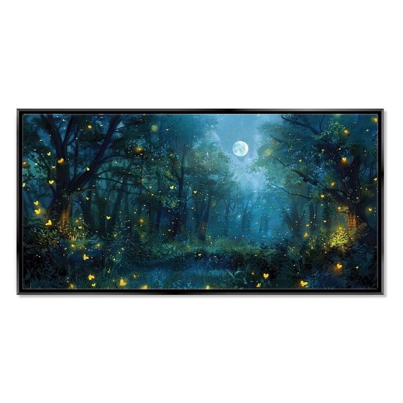 Firefly Forest Canvas Panoramic Wide Gallery Wrapped Print Living Room Decor