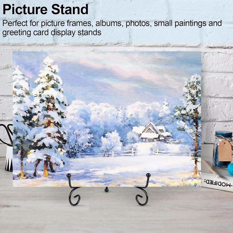 4 Pack 6 Inch Metal Display Stand Easel Plate Photo Holder for Picture Frames gallery