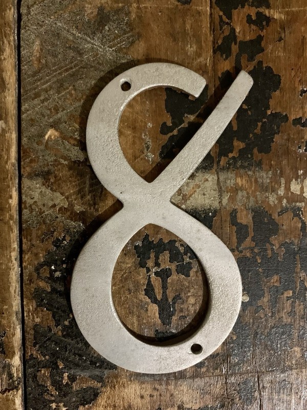 Vintage Salvaged Aluminum House Apartment Hotel Motel Sign Door Address Number 8