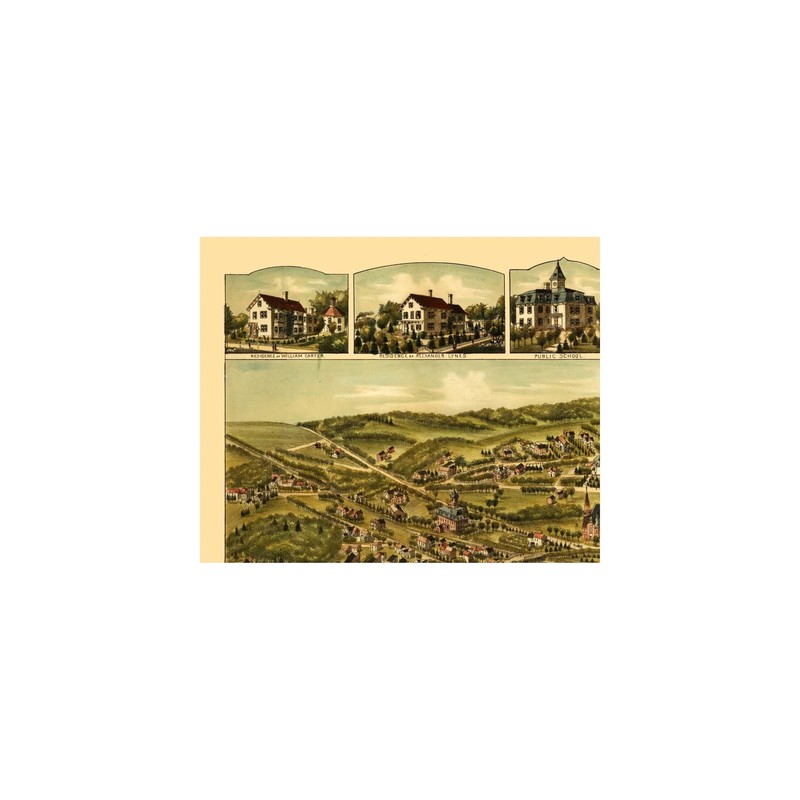 Historic Panoramic View - Highlandville Massachusetts - Bailey 1887 - Vintage gallery