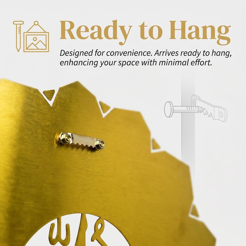99 Names of Allah Islamic Wall Art, 3D Handmade Gold Metal Arabic Calligraphy... gallery