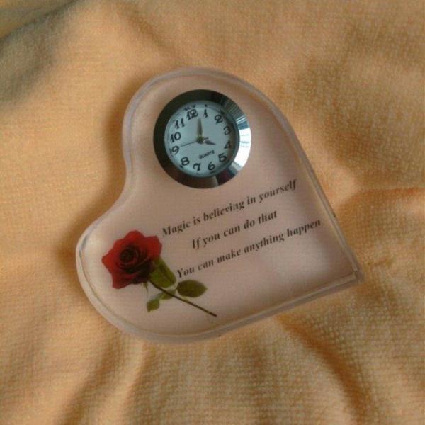 ROSE DESIGN K9 Crystal Clocks With Inspirational Message - Own Design AUS SELLER