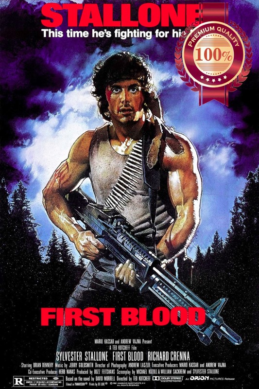 RAMBO FIRST BLOOD 1982 80s STALLONE ORIGINAL OFFICIAL MOVIE PRINT PREMIUM POSTER