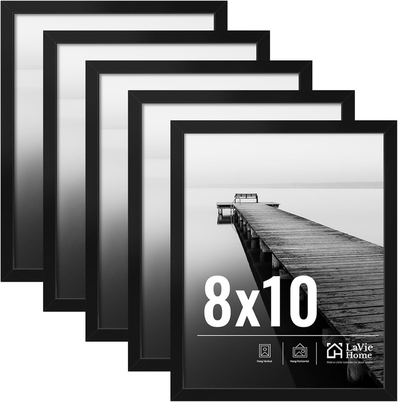 5 Pack Picture Frame 8×10 for Wall Decoration Stable and Sturdy Frame and Plexig