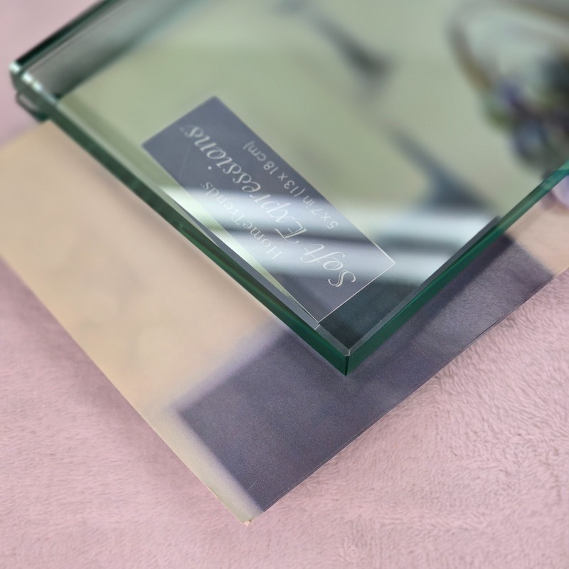 Frameless Modern Glass Photo Frame Holds 5x7 Freestanding Thick Heavy 3 lbs gallery