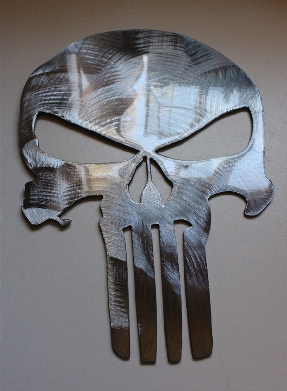 Punisher Skull Metal Wall Art8″ Tall Polished Steel