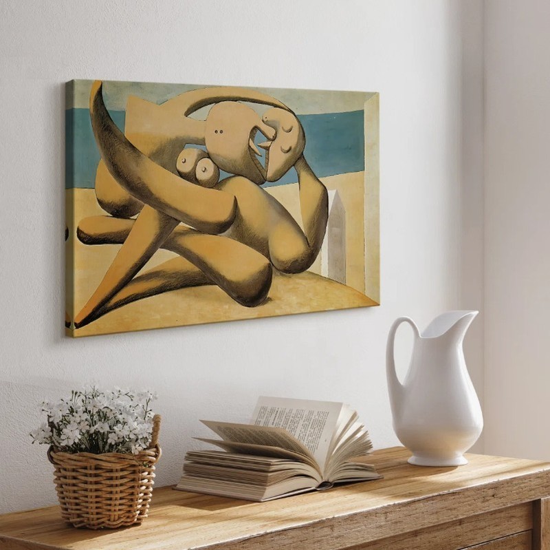 Pablo Picasso - The Kiss - Framed Canvas Wall Art Abstract Modern Home Decor gallery