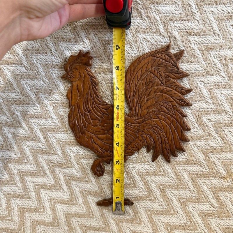 Vintage Wooden Rooster Wall Plaque Farm Country Decor gallery
