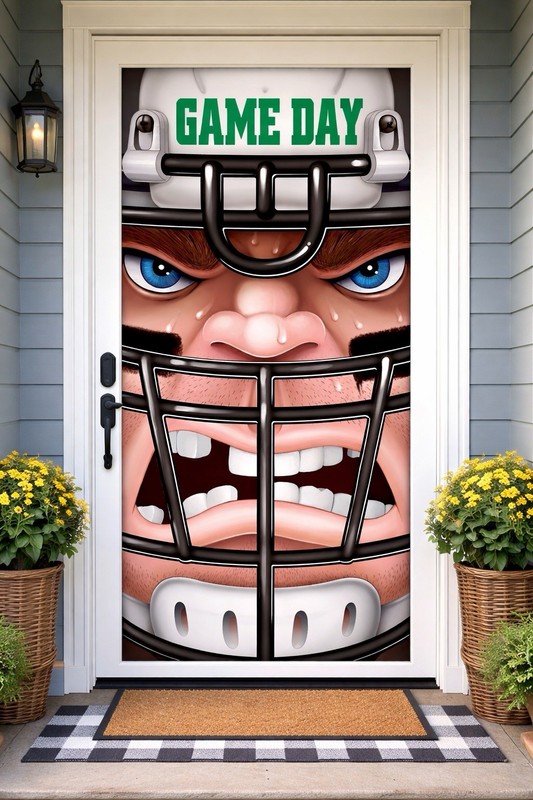 Football Game Day Door Cover or Large Poster (5 Feet Tall x 30 Inches Wide). NEW