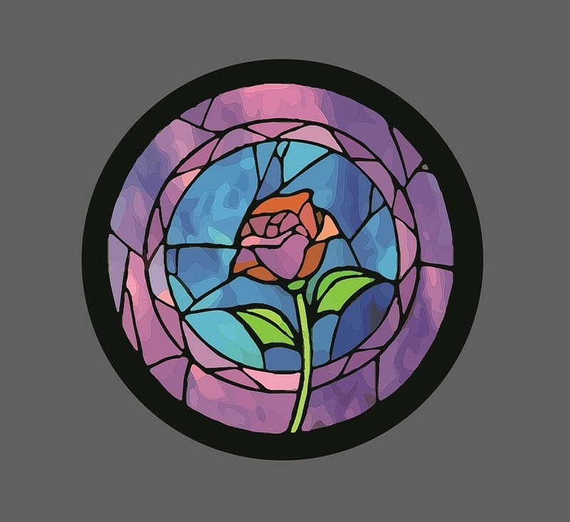 Rose Sticker Stained Glass Waterproof – Buy Any 4 For $1.75 Each Storewide!
