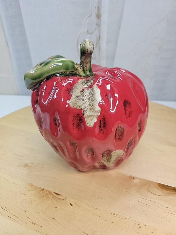 Strawberry Dimpled Ceramic Decoration Kitchen Spring Summer Food Fruit 5.5" gallery