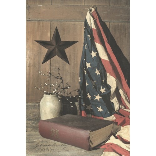 Billy Jacobs Canvas Print GOD AND COUNTRY 12" w x18"h Patriotic Inspirational gallery