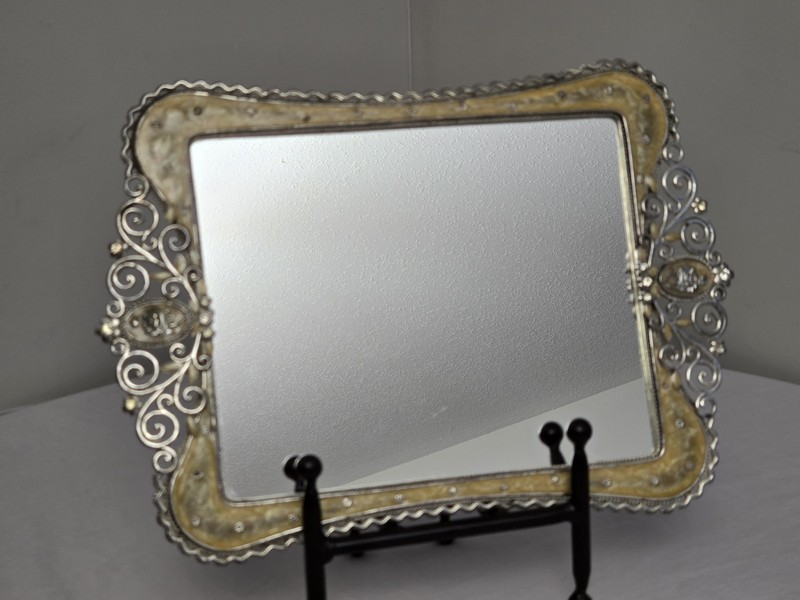 Vintage Style Sheffield Home Wall Mirror 14×10 Antiqued Gardens Baroque Detail
