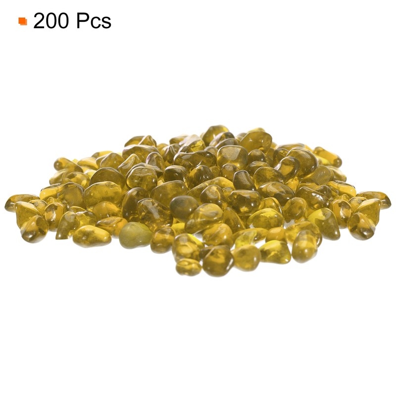200g/0.44lb 7-9mm Glass Stones Pebbles Decor for Vase Filler Aquarium, Yellow gallery