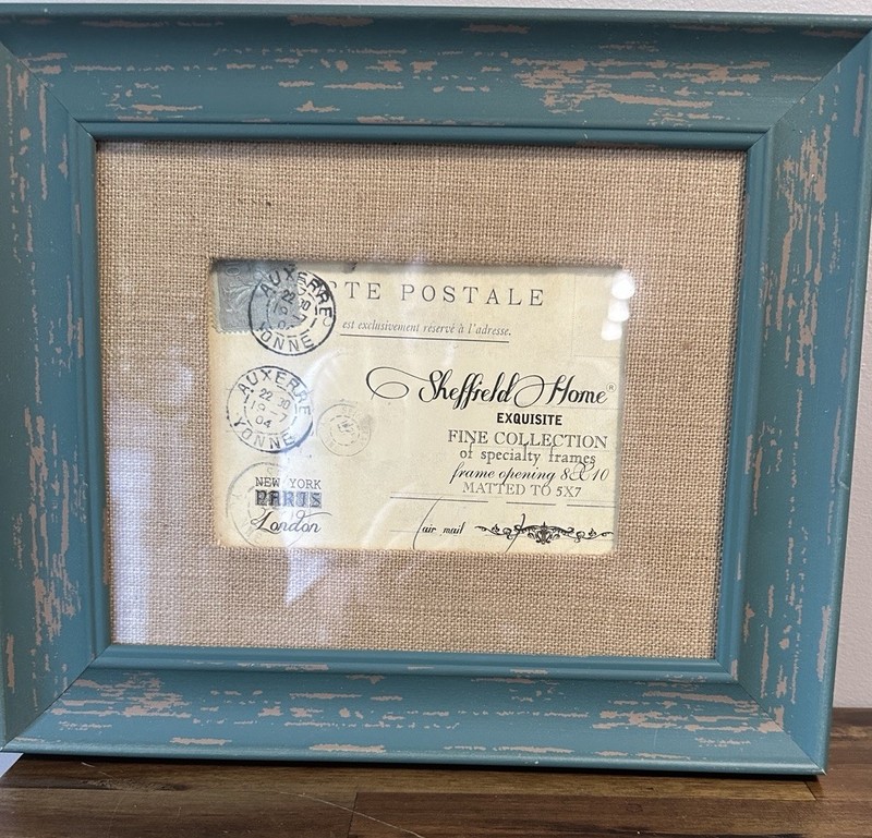 Sheffield Home Rustic Blue Distressed Wood Frame 8×10 Holds 5×7 Photo