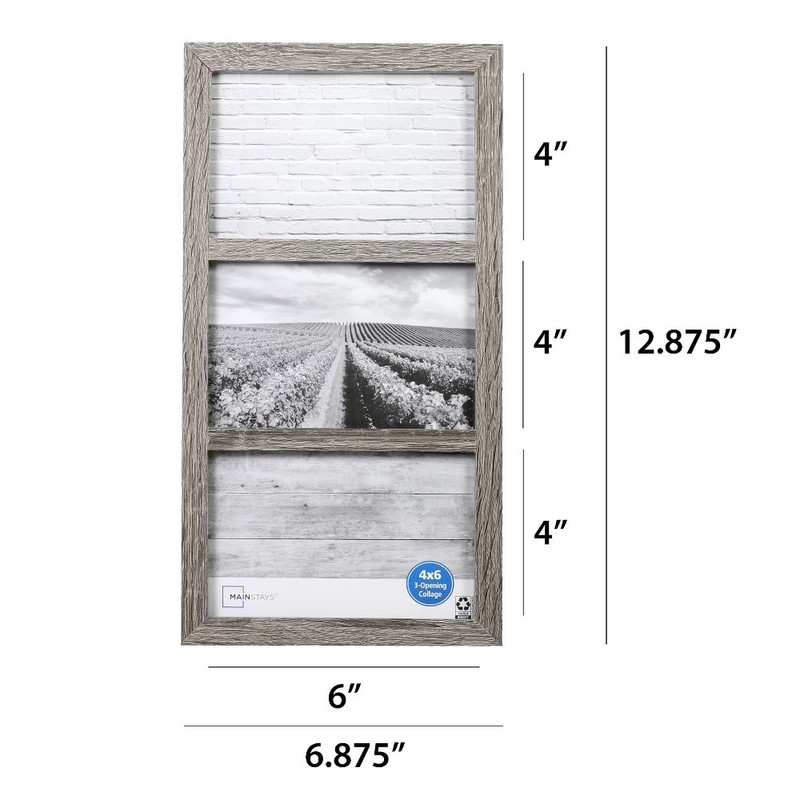 (2 pack) 4x6 Picture Frame – Rustic Gray Gallery 3 Photo Linear Program Wall gallery