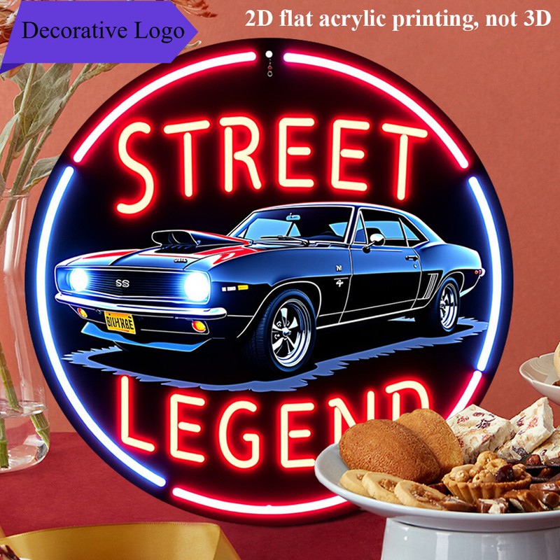 Cool Dynamic Decorative Logo“Street Legend” Acrylic Pendant Without Power Supply