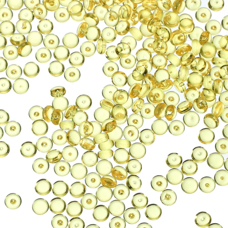500G(1.1LB) Mini Acrylic Flat Marbles 7mm Vase Fillers Gems Decor Yellow