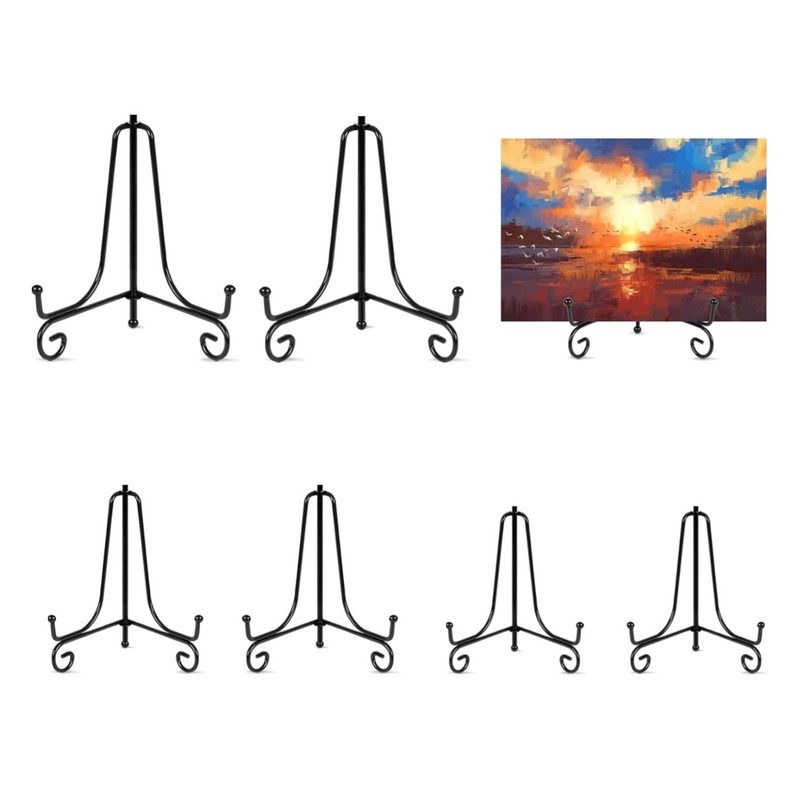 6 Pack Plate Stands For Display 4 Inch, 6 Inch, 8 Inch, Plate Holder 3 Size P…