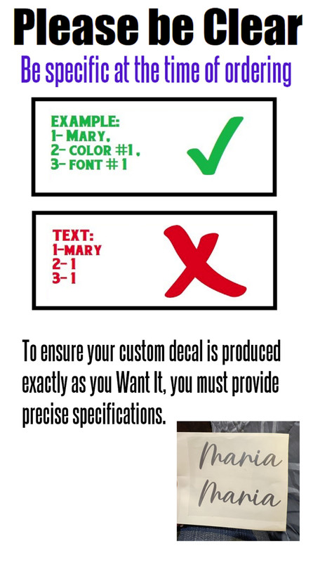Custom Text Vinyl Lettering Sticker Decal Personalized ANY TEXT - ANY NAME [A16 gallery