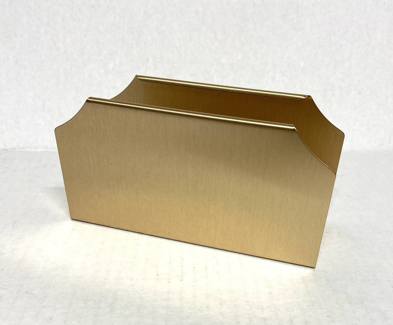 Vtg Steel brushed Brass Envelope Mail Letter Desktop Holder - Card holder gallery