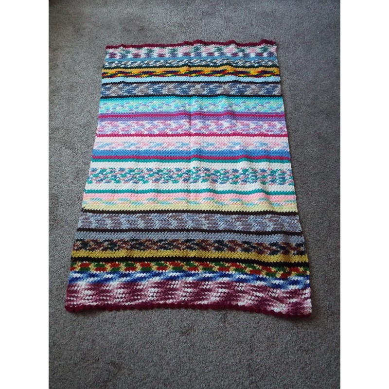 #18 - Afghan Crochet Blanket Multicolored 65"L x 41"W gallery