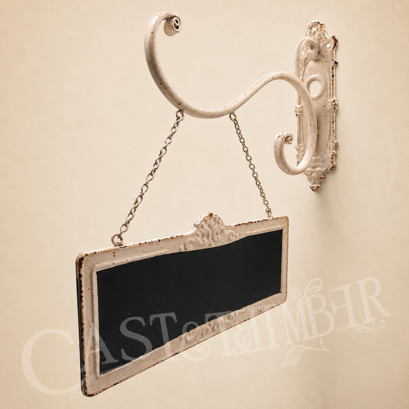 Cast Iron Scroll Bracket Hanging Chalkboard Sign Rustic Farmhouse Bistro Decor gallery
