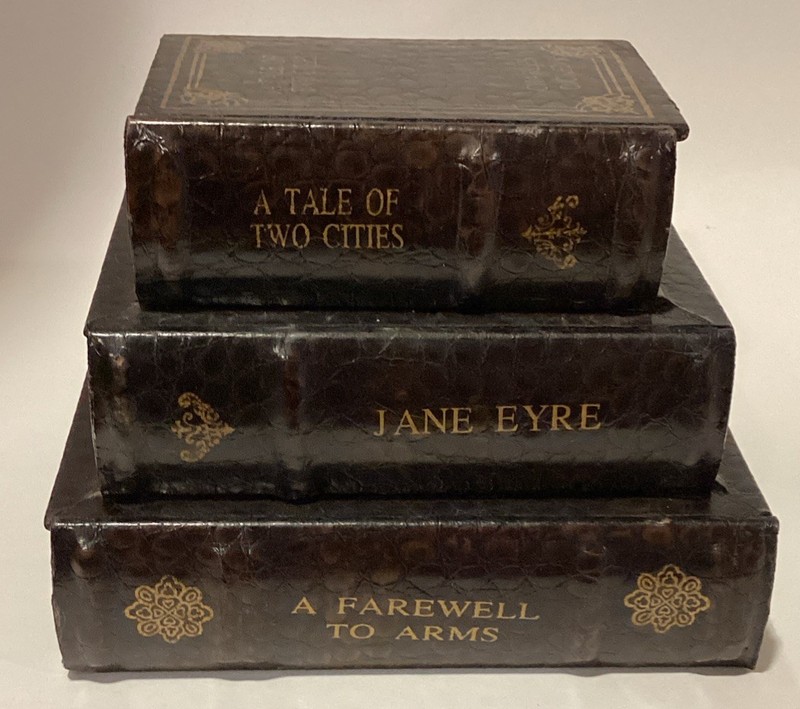 Vintage Charles Dickens 3 In One Decorative Wood Faux Books Box With Drawers