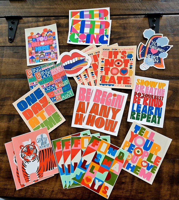 Lisa Congdon 22 Assorted Stickers Motivational Colorful New
