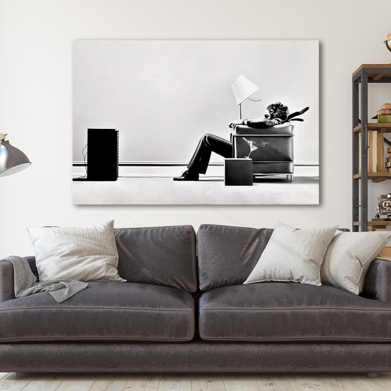 Blown Away Guy Maxell Ad 1979 Steve Steigman Speaker 1970s Canvas Wall Art Print gallery