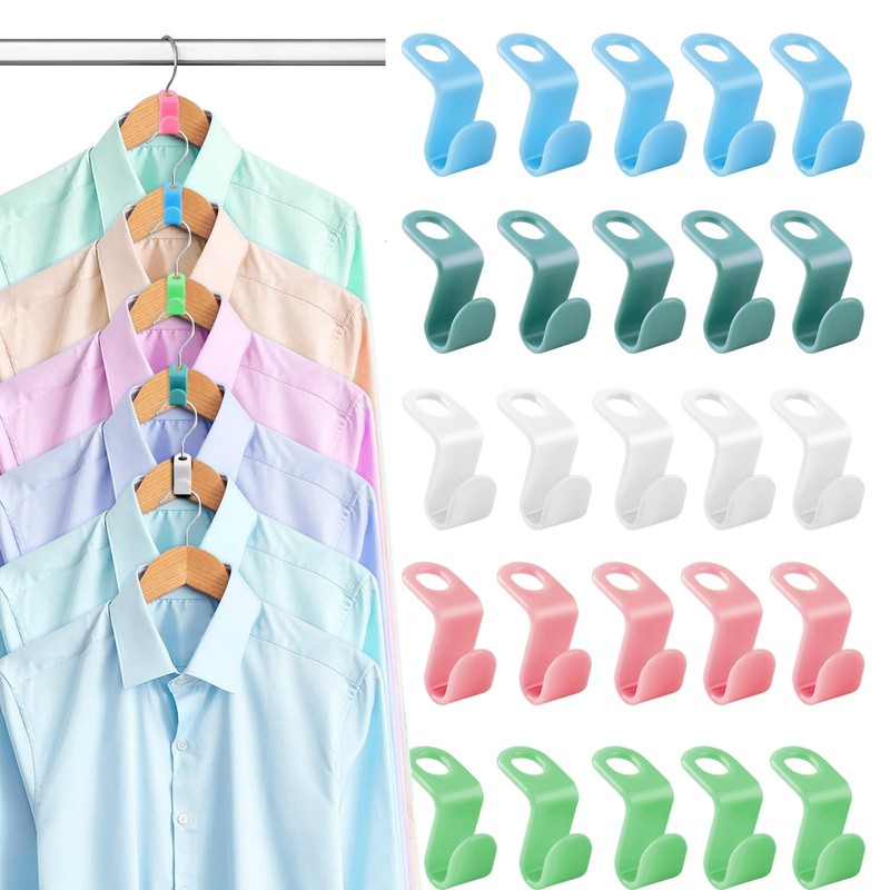 100 PCS Hanger Connector Hooks, Hangers Space 1.24 x 0.72 inches, Color