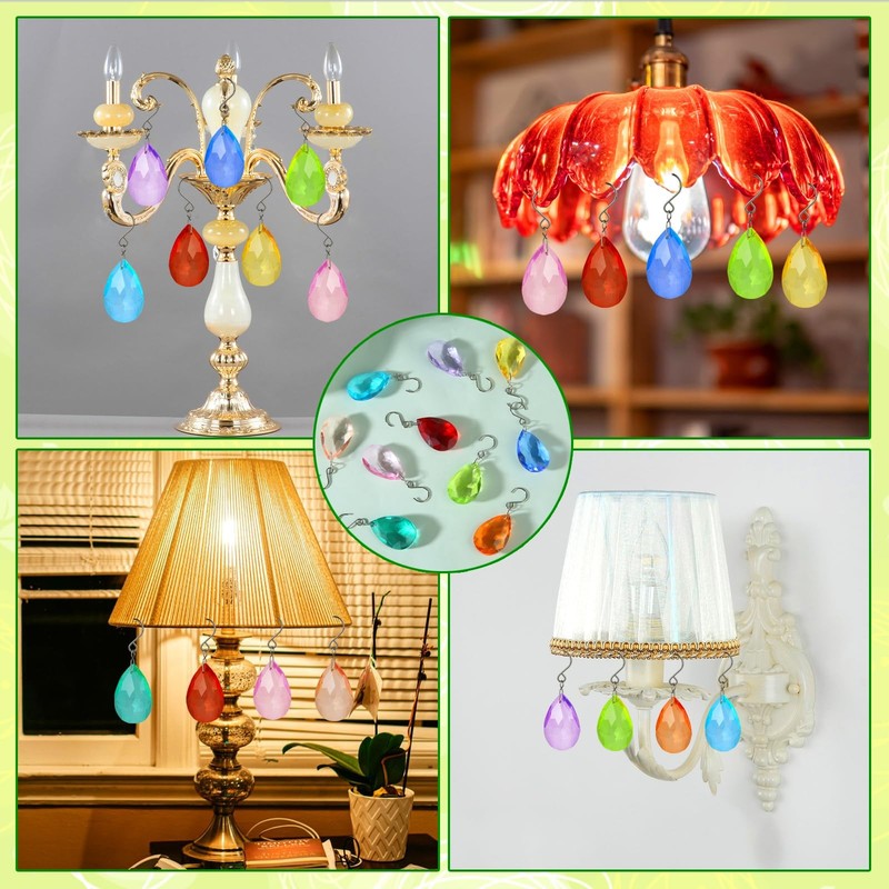 HYBEADS 38mm Crystal Suncatcher Prism, 10pcs Multicolor Teardrop Crystals Cha... gallery