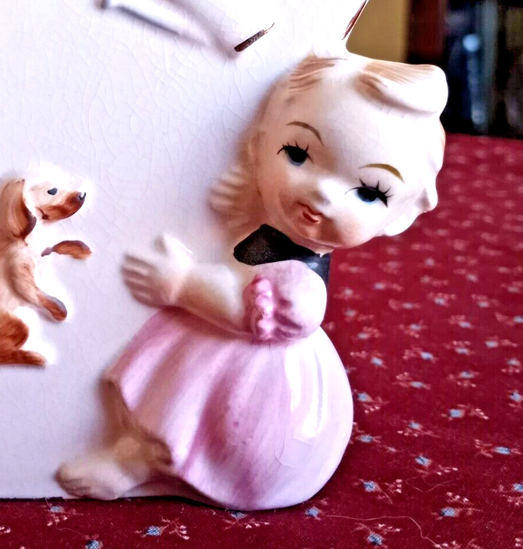 Vintage Letter Y Wall Hanger w/Baby & Dog gallery