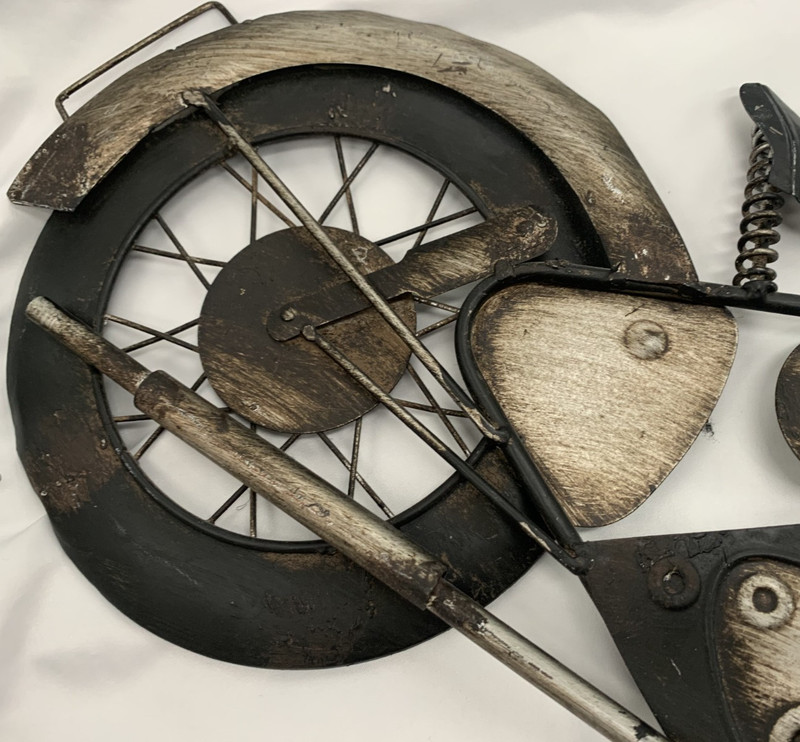 Metal Motorcycle Wall Hanging Art Decor Rustic Style 3D 25" X 12" Harley Bike gallery