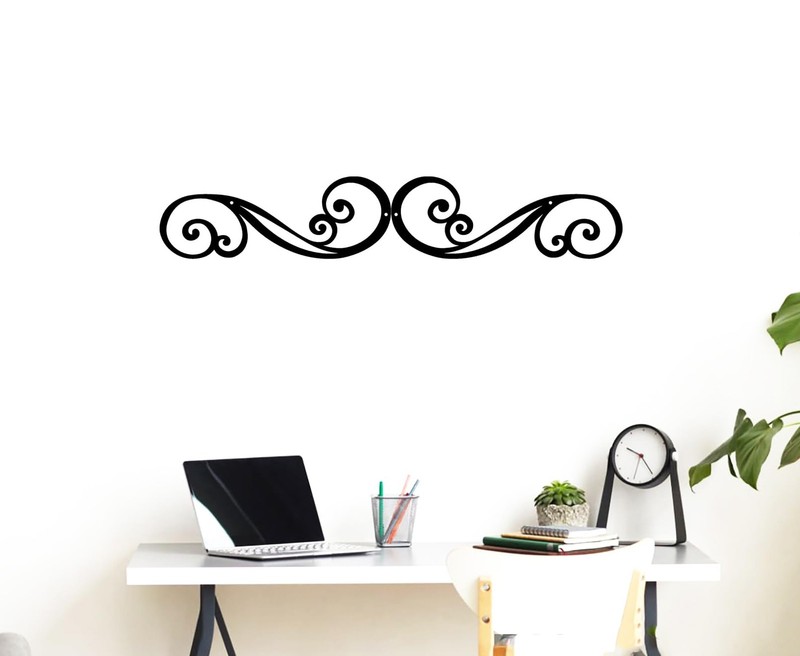 Metal Scroll Wall Art Decor Rustic Iron Wall Scroll Decorations Pair Scroll for gallery
