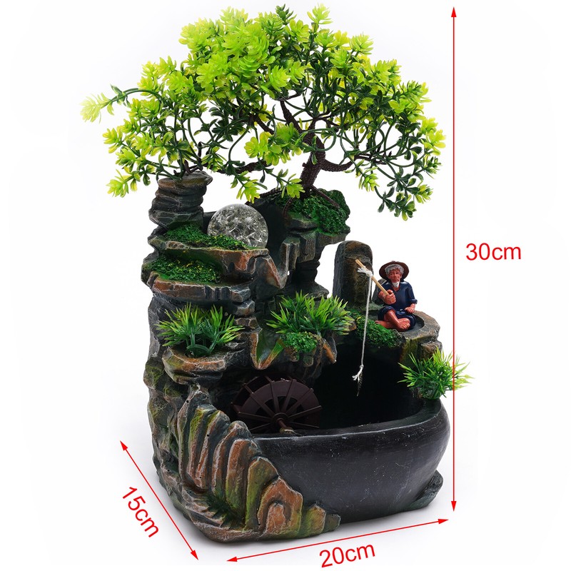 Indoor Water Fountains Zen Desk Rockery Waterfall Fountain Tabletop Ornament NEW gallery
